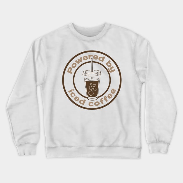 Powered by iced coffee Crewneck Sweatshirt by Adzaki